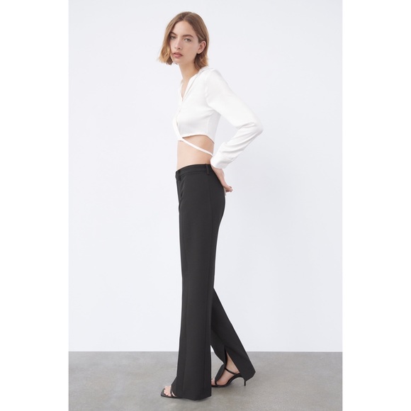 Zara The Melrose Full Length Split Hem Legging Pant - Picture 2 of 14
